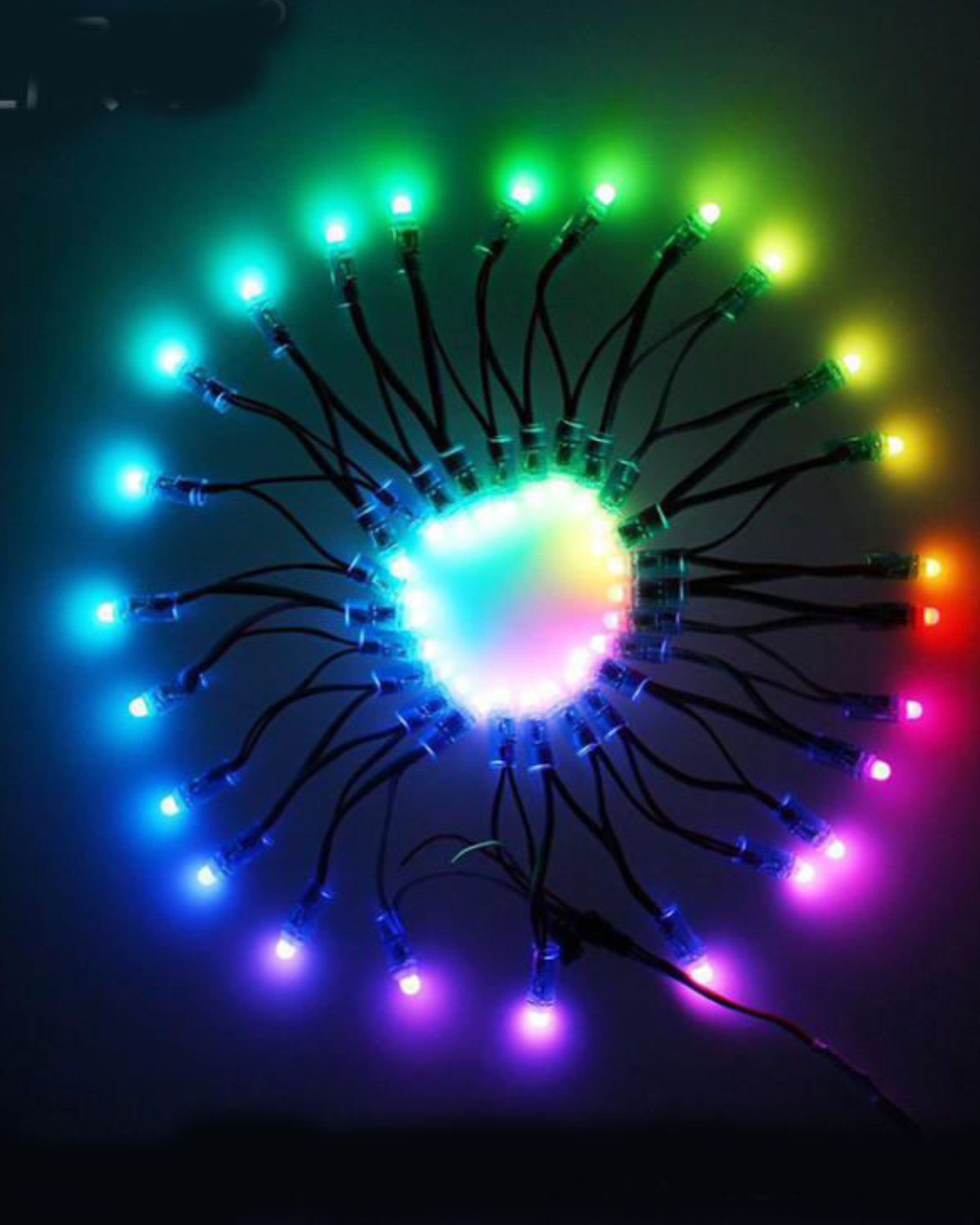 Foco Pixel LED RGB WS2811B 12mm | Tira 50 focos tipo bala 5V programables Neopixel Impermeable IP65