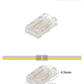 Conector transparente para tira LED COB 8mm | Cople empalme para Tira LED 3 pines COB