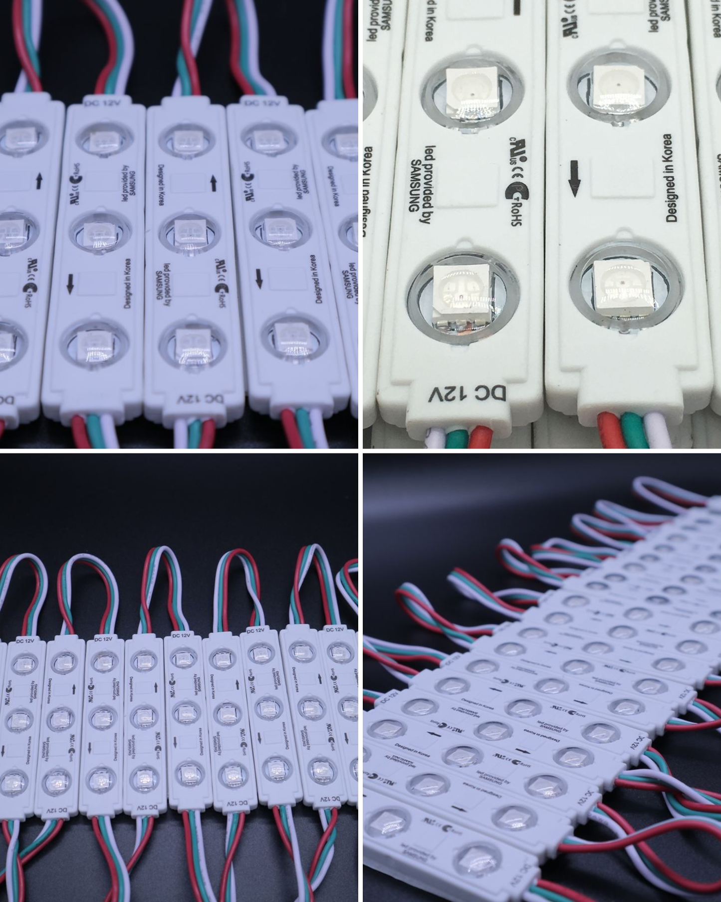 Modulo LED Pixel programable 12V SMD 5050 IP65 | Modulo 3 focos WS2811 | Tira 20 módulos con conectores JST