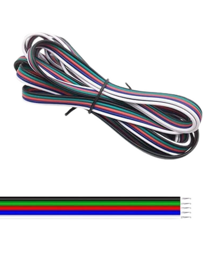 Cable para tira LED 5 hilos calibre 26AWG | Cable de 5 vías para tira LED RGBW