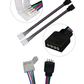 Cople tira LED RGB | Conector RGB 4 pines a grapa