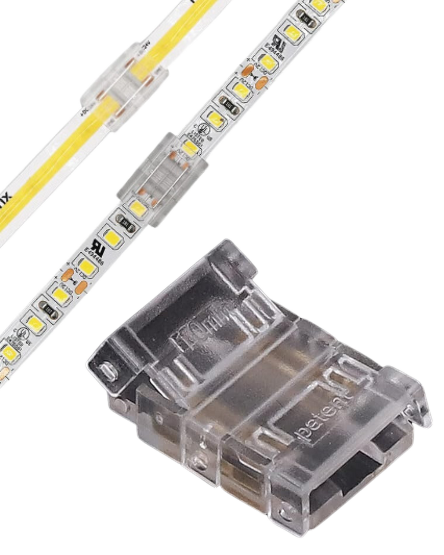 Conector transparente para Tira LED 10mm | Cople empalme para Tira de LED