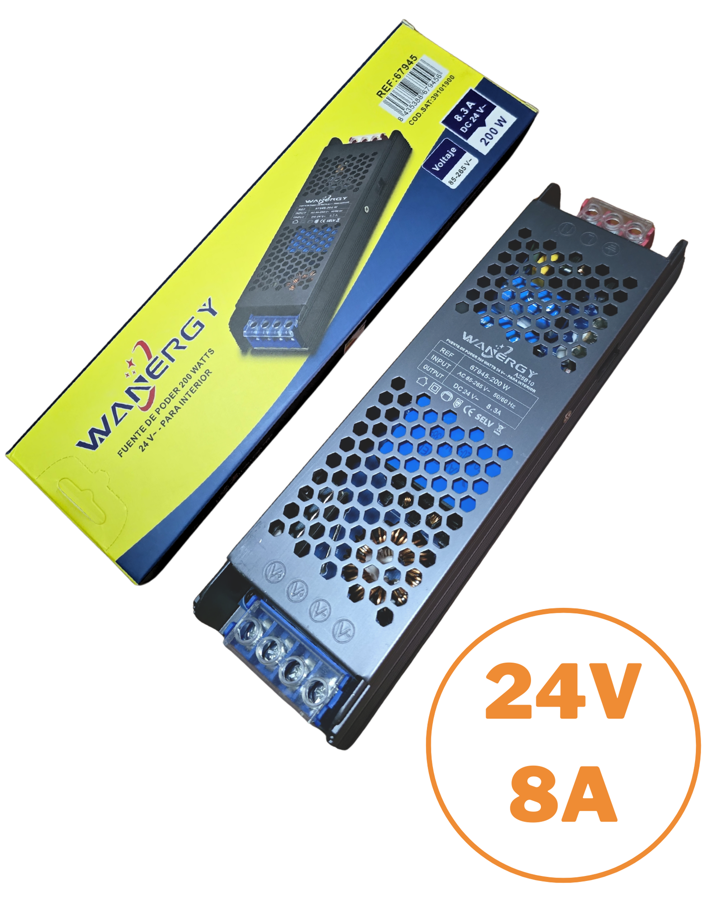 Fuente conmutada 200W 24V 8.33A | Fuente de alimentación 110 VAC - 220 VAC