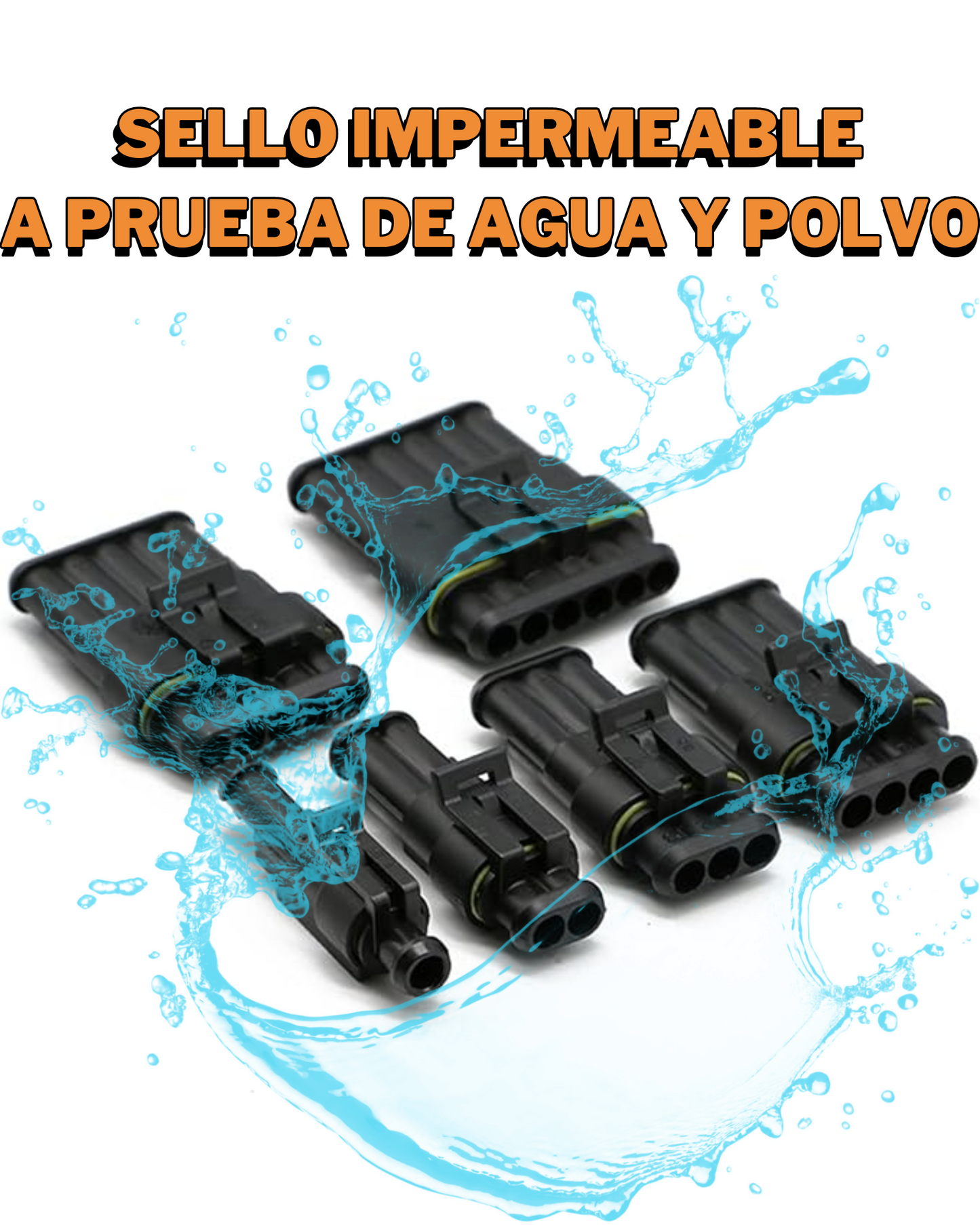 Conector eléctrico impermeable HID | Arnes electrico a prueba de agua 1 pin | 2 pines | 3 pines | 4 pines | 5 pines | 6 pines