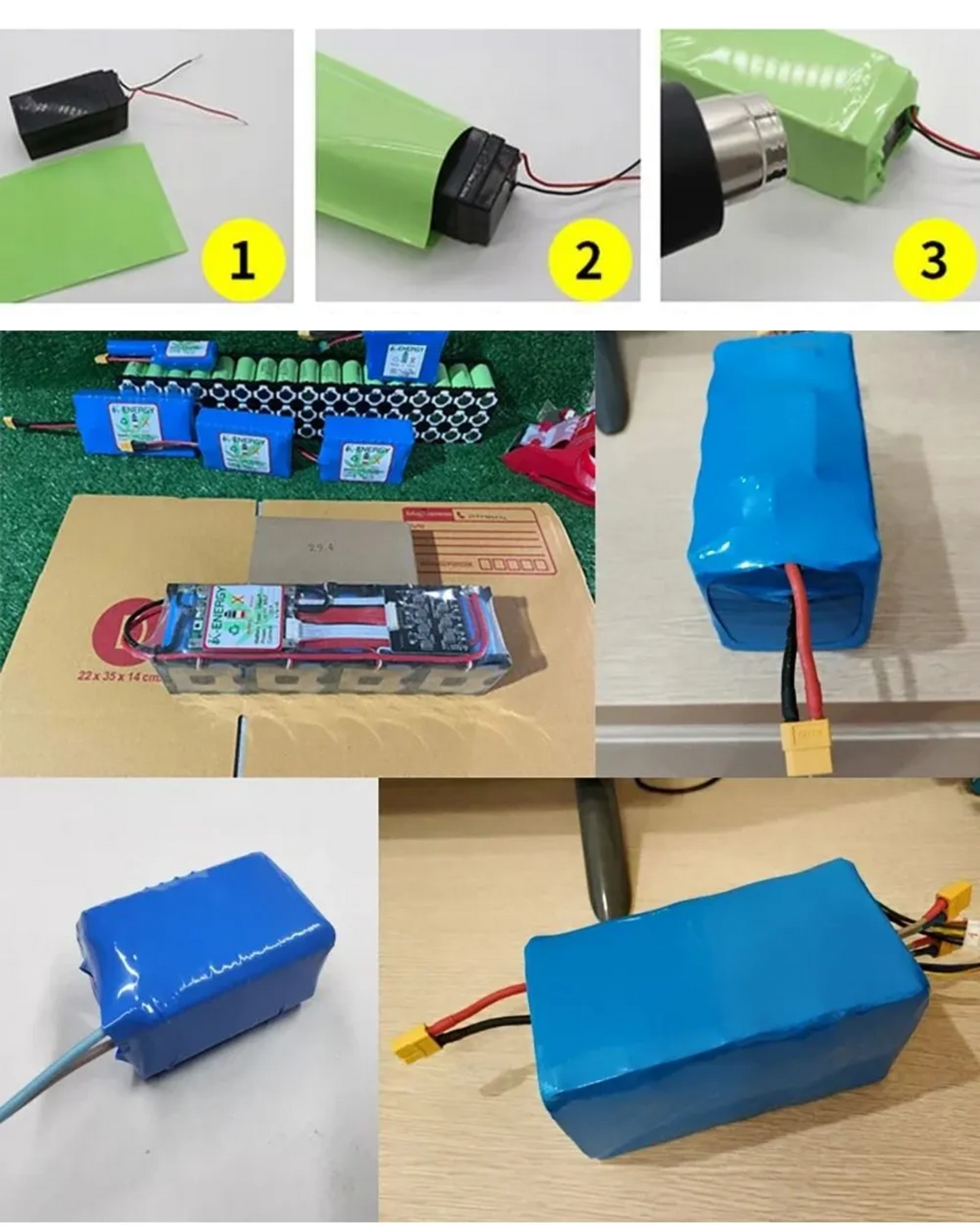 Tubo aislante eléctrico termocontractil 75mm PVC Azul | Aislante eléctrico para baterías de litio | Aislante encogible al calor