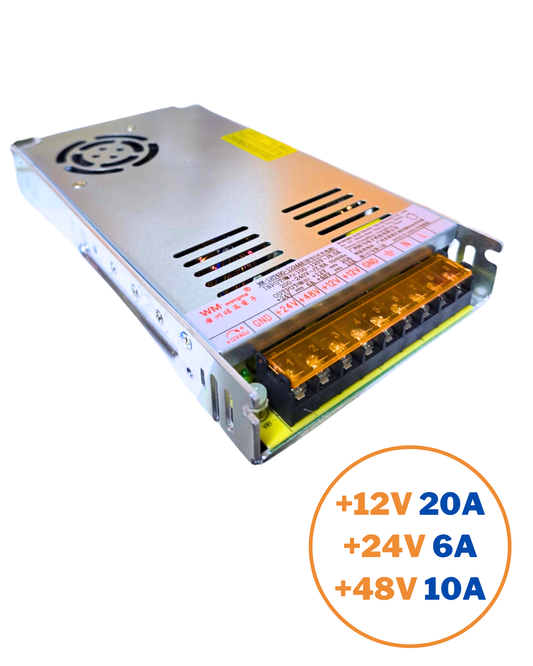 Fuente conmutada combinada +12V / +24V / +48V | Fuente de alimentación 110 VAC - 220 VAC