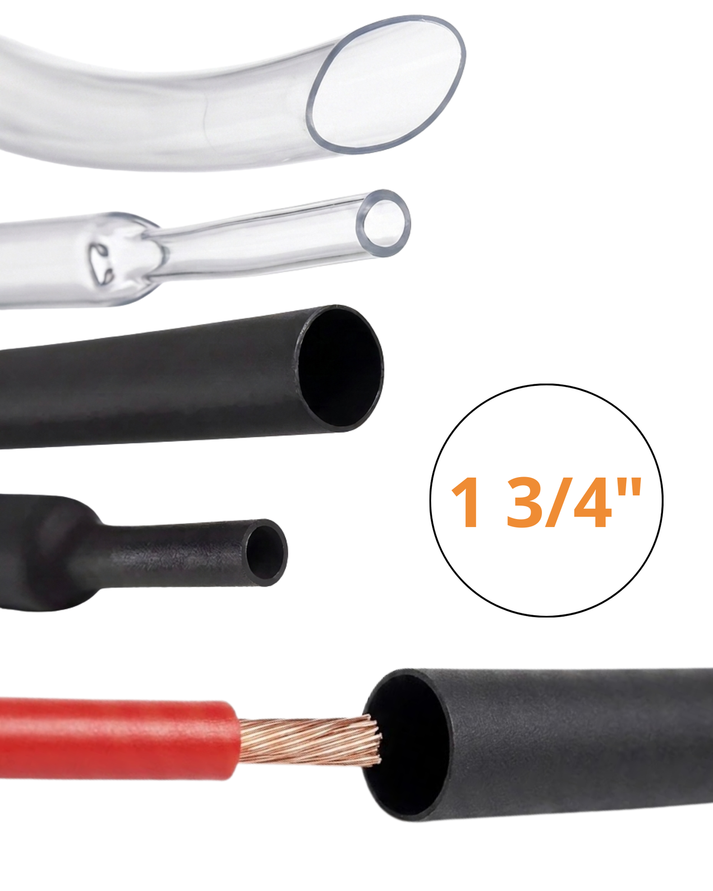 Tubo aislante eléctrico termocontractil 1 3/4" | Manguera termocontraible | Diferentes colores | Aislante eléctrico encogible al calor | Próximamente descontinuado