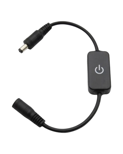 Switch touch para tira LED | Apagador botón en línea para letreros led | Conector 2.1mm | Dimmer regulador de luz