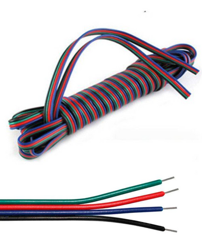 Cable RGB calibre 26AWG 4 hilos | Cable RGB 4 vías para tira LED RGB