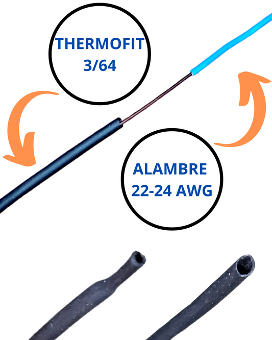 Tubo aislante termocontractil thermofit 3/64" | Termo encogido termofit