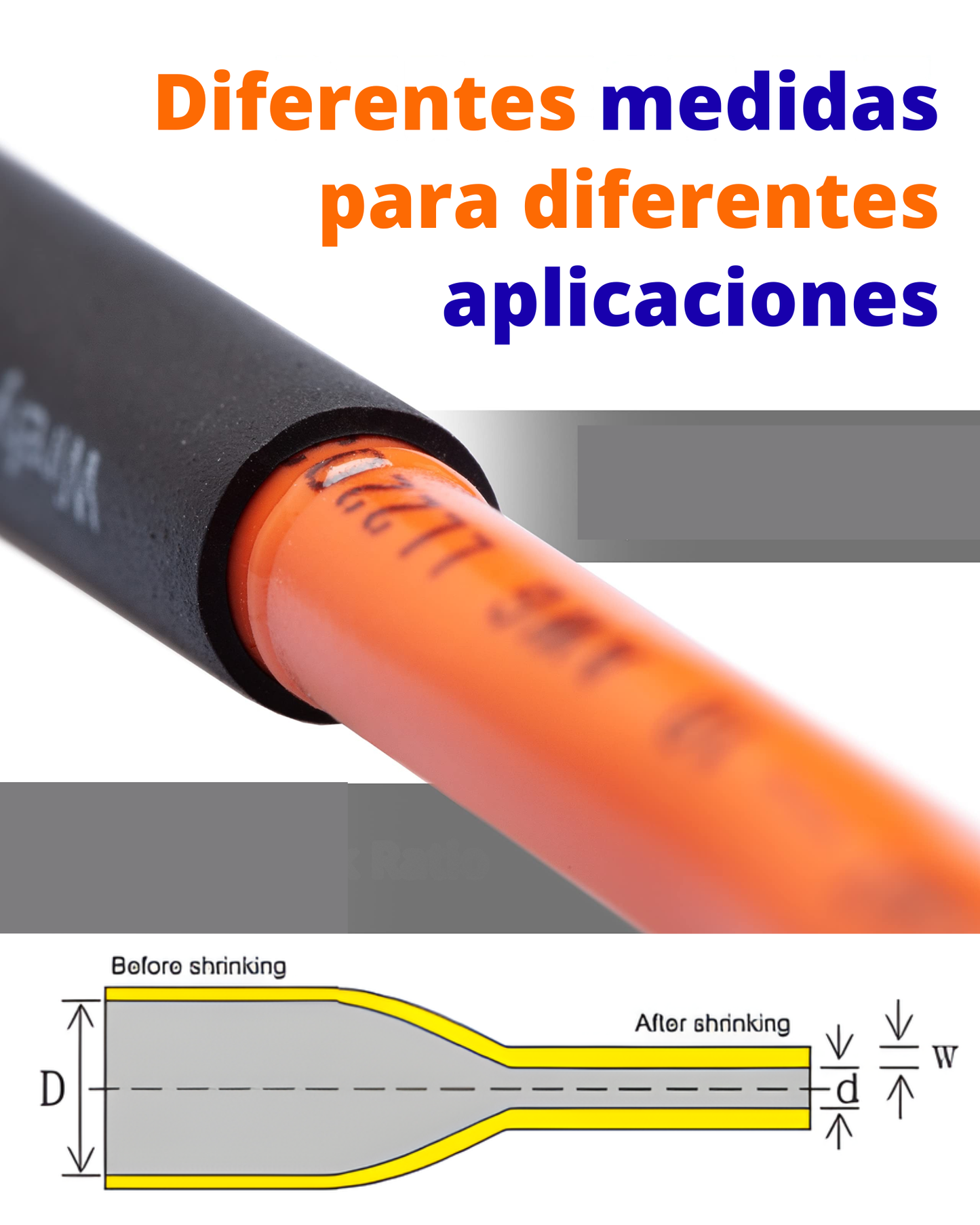 Tubo aislante eléctrico termocontractil 2" con pegamento | Manguera termocontraible con adhesivo | Aislante eléctrico encogible al calor con capa de adhesivo dielectrico