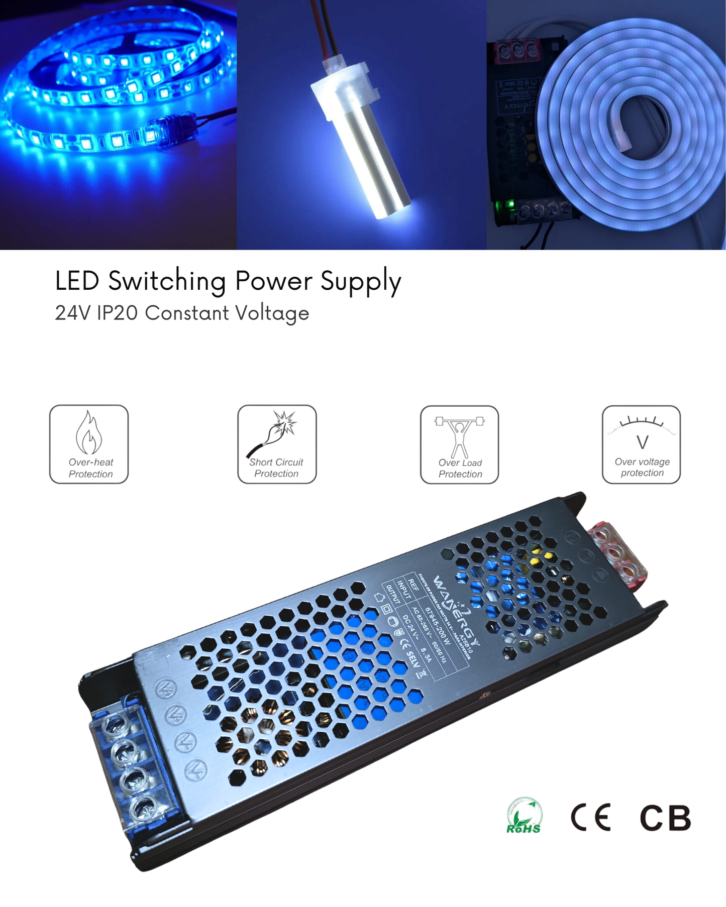 Fuente conmutada 200W 24V 8.33A | Fuente de alimentación 110 VAC - 220 VAC