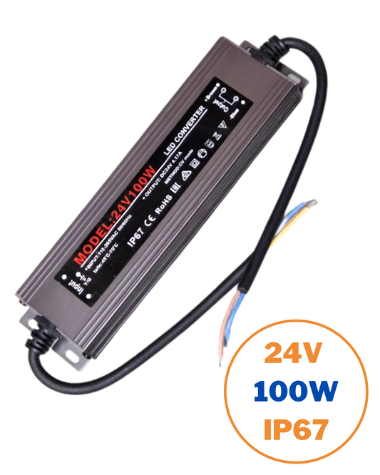 Fuente conmutada para exterior IP67 24V 100W 110 VAC - 220 VAC | Fuente de alimentación impermeable