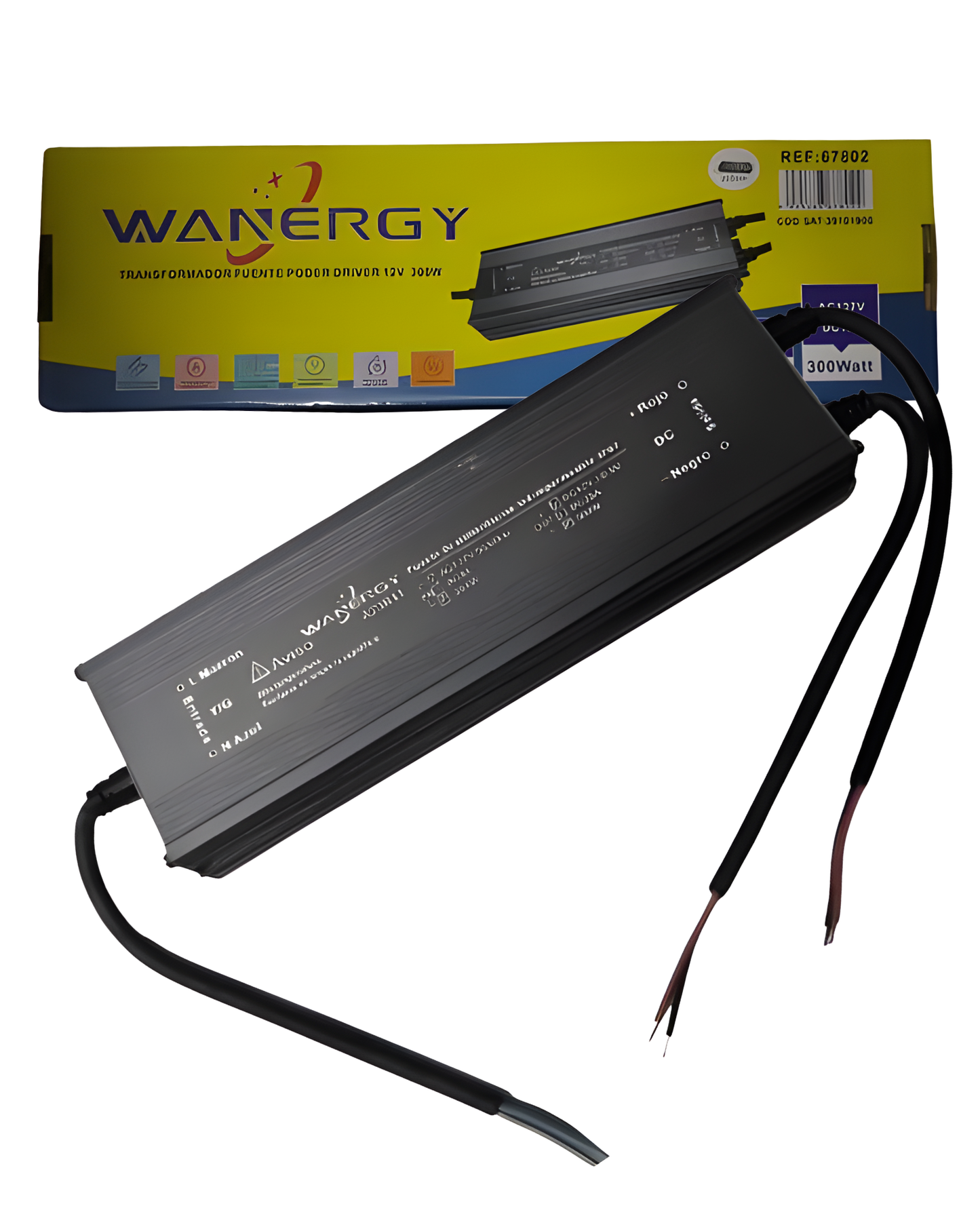 Fuente conmutada para exterior IP67 300W 110 VAC - 220 VAC | Fuente de alimentación impermeable 12V 25A | Wanergy 67802