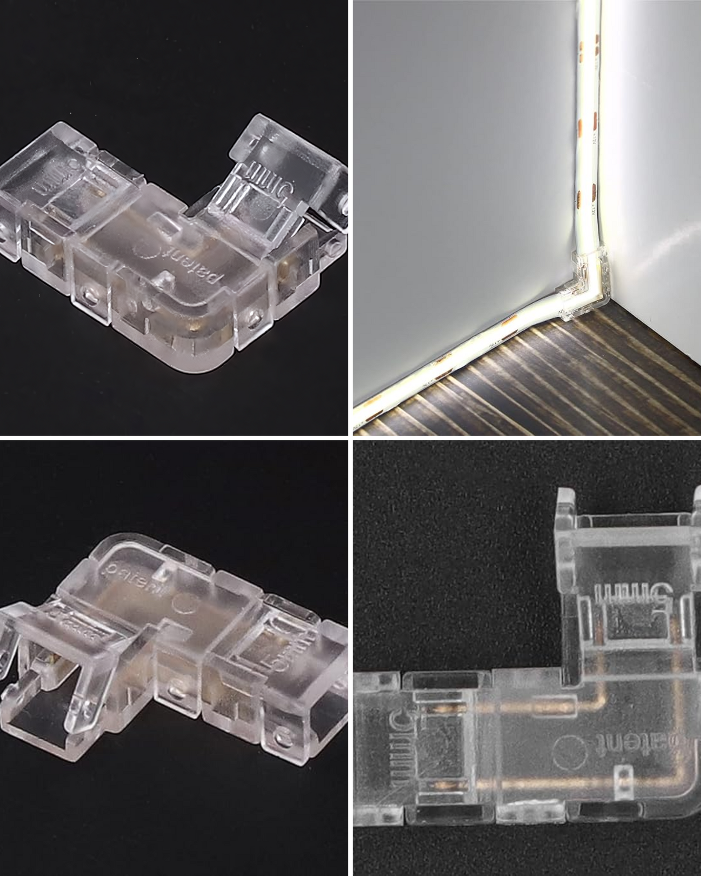 Conector transparente para Tira LED 5mm | Cople empalme para Tira de LED