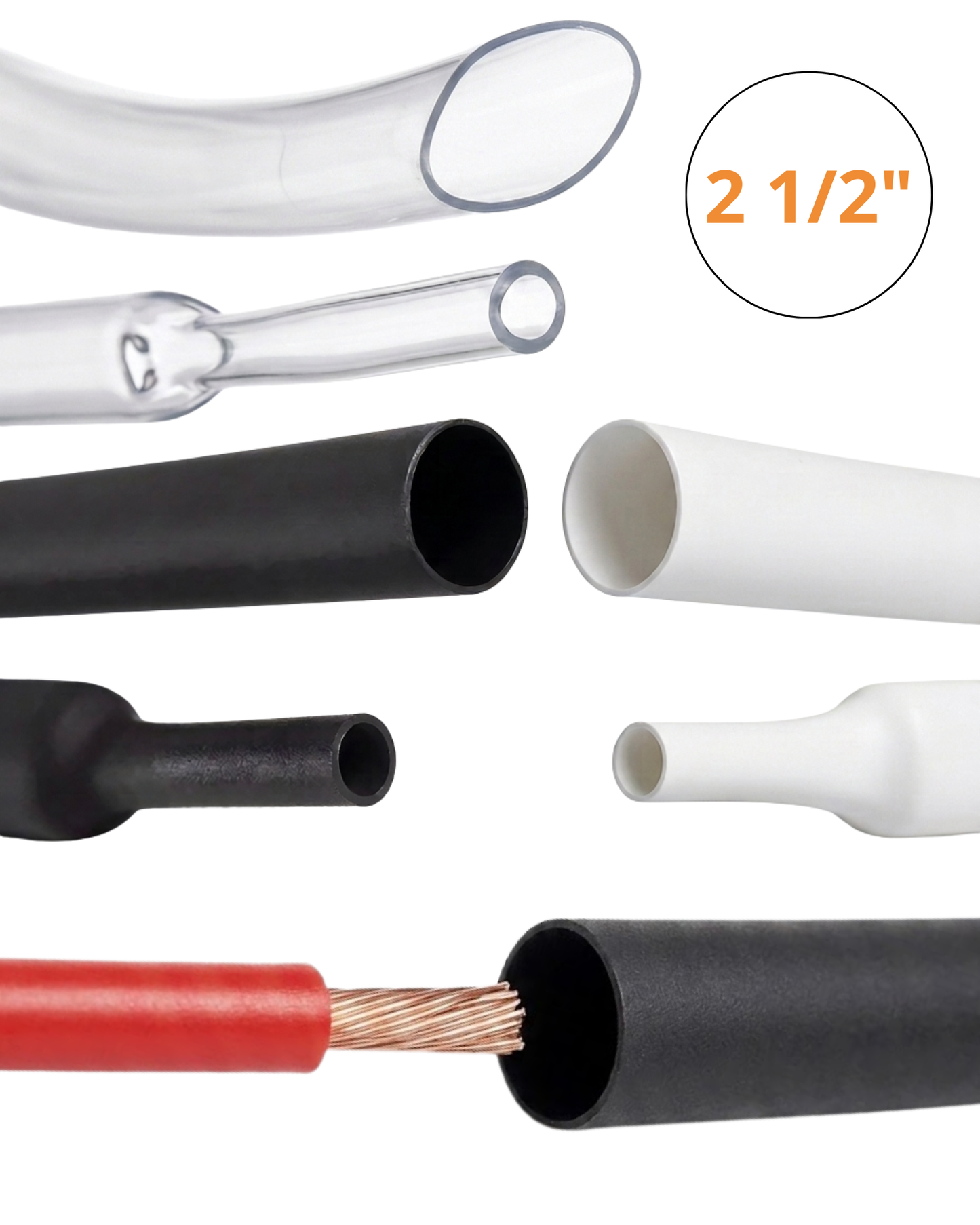 Tubo aislante eléctrico termocontractil 2 1/2" | Manguera termocontraible | Diferentes colores | Aislante eléctrico encogible al calor