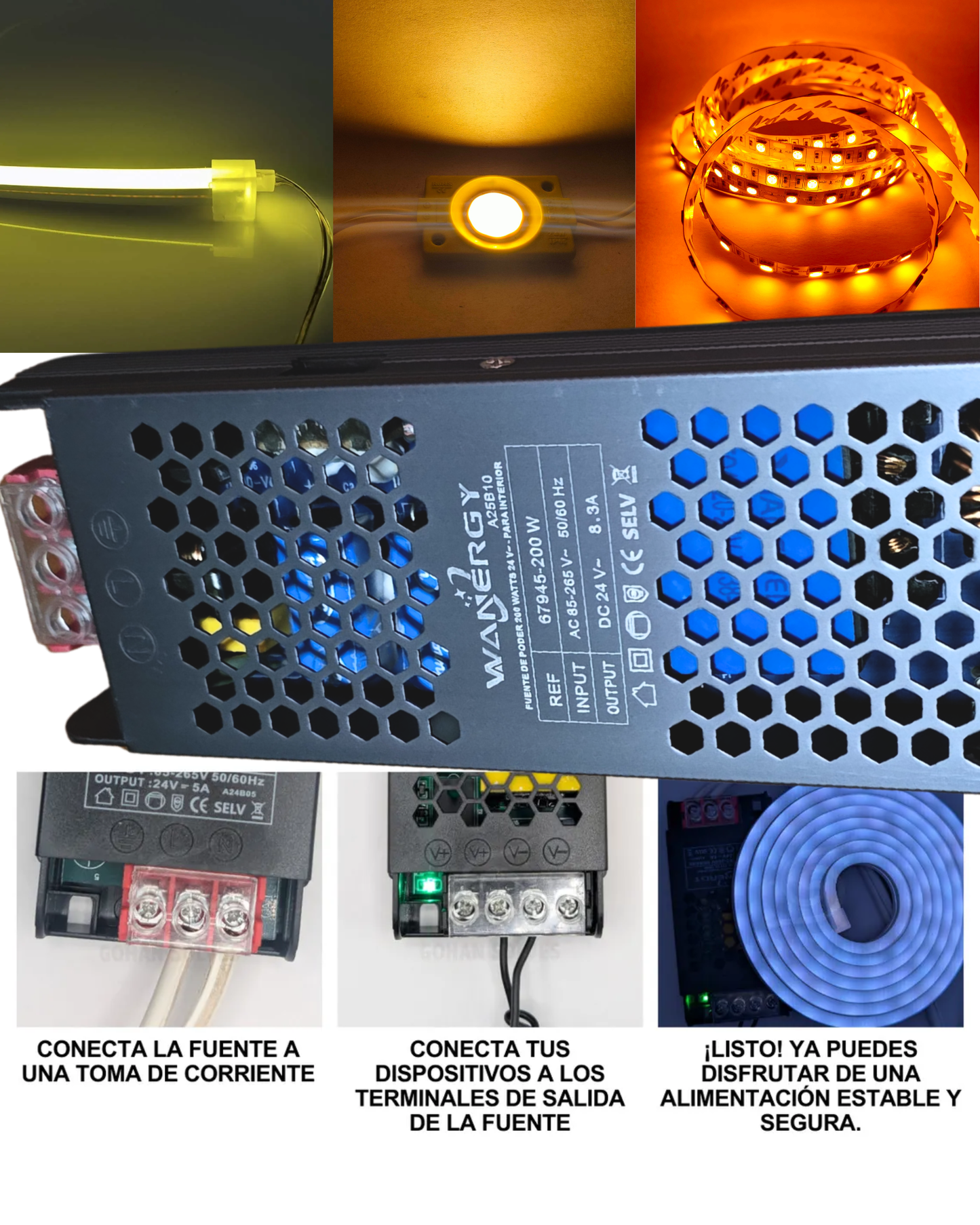 Fuente conmutada 150W 24V 6.25A | Fuente de alimentación 110 VAC - 220 VAC | 67944