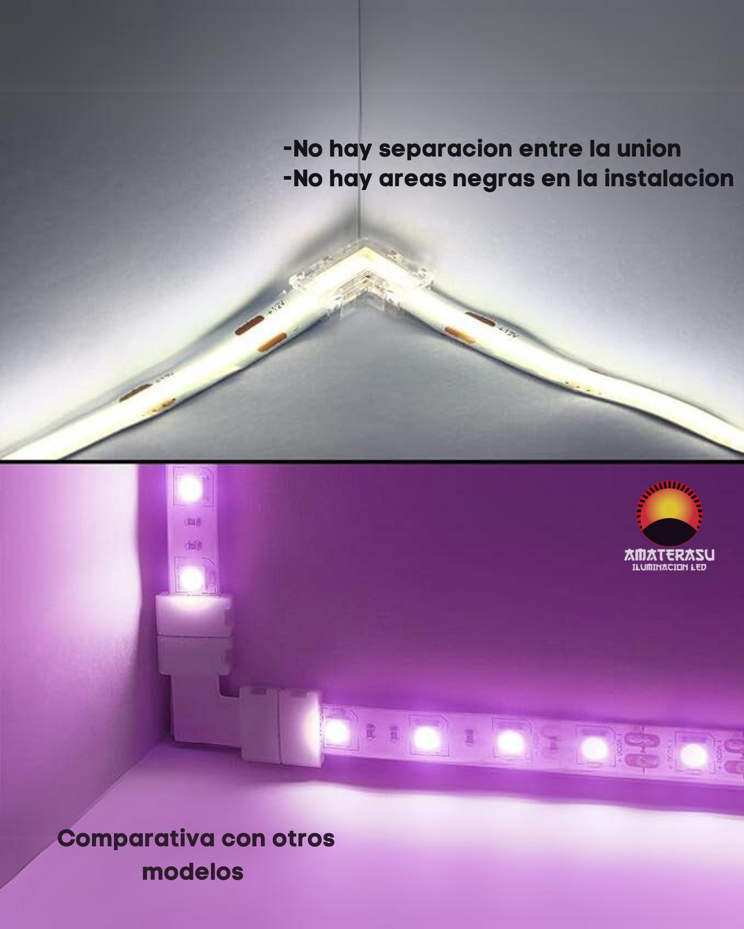 Conector transparente para Tira LED 5mm | Cople empalme para Tira de LED