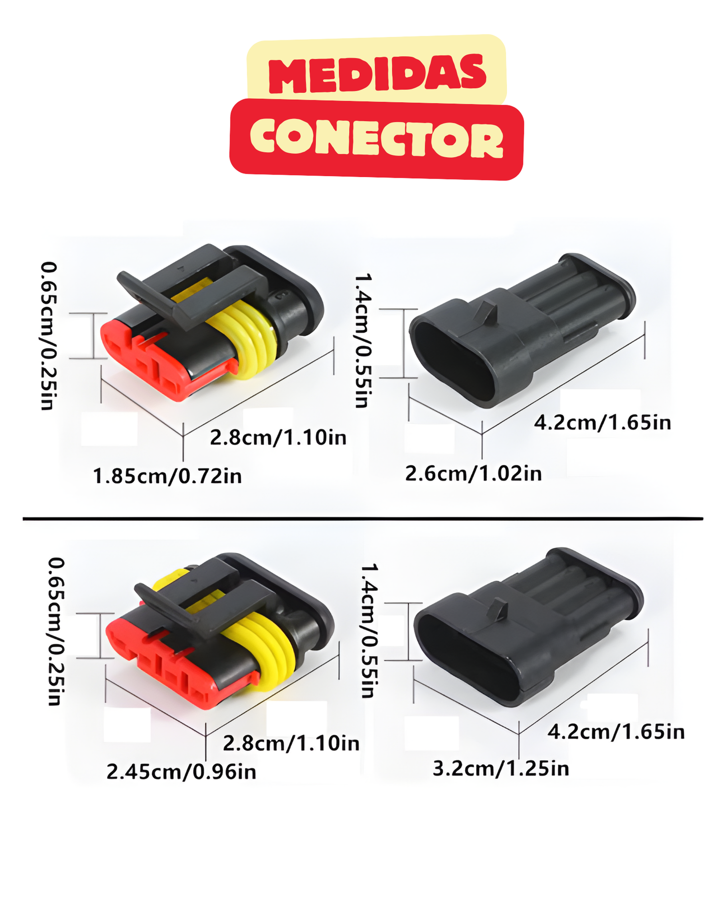 Conector eléctrico impermeable HID | Arnes electrico a prueba de agua 1 pin | 2 pines | 3 pines | 4 pines | 5 pines | 6 pines