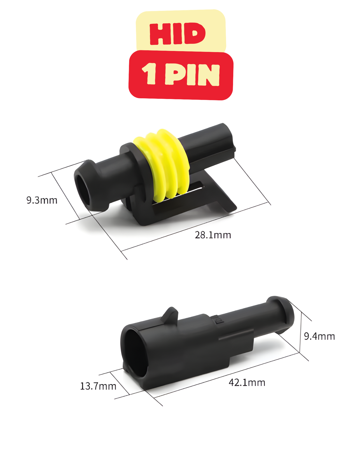 Conector eléctrico impermeable HID | Arnes electrico a prueba de agua 1 pin | 2 pines | 3 pines | 4 pines | 5 pines | 6 pines