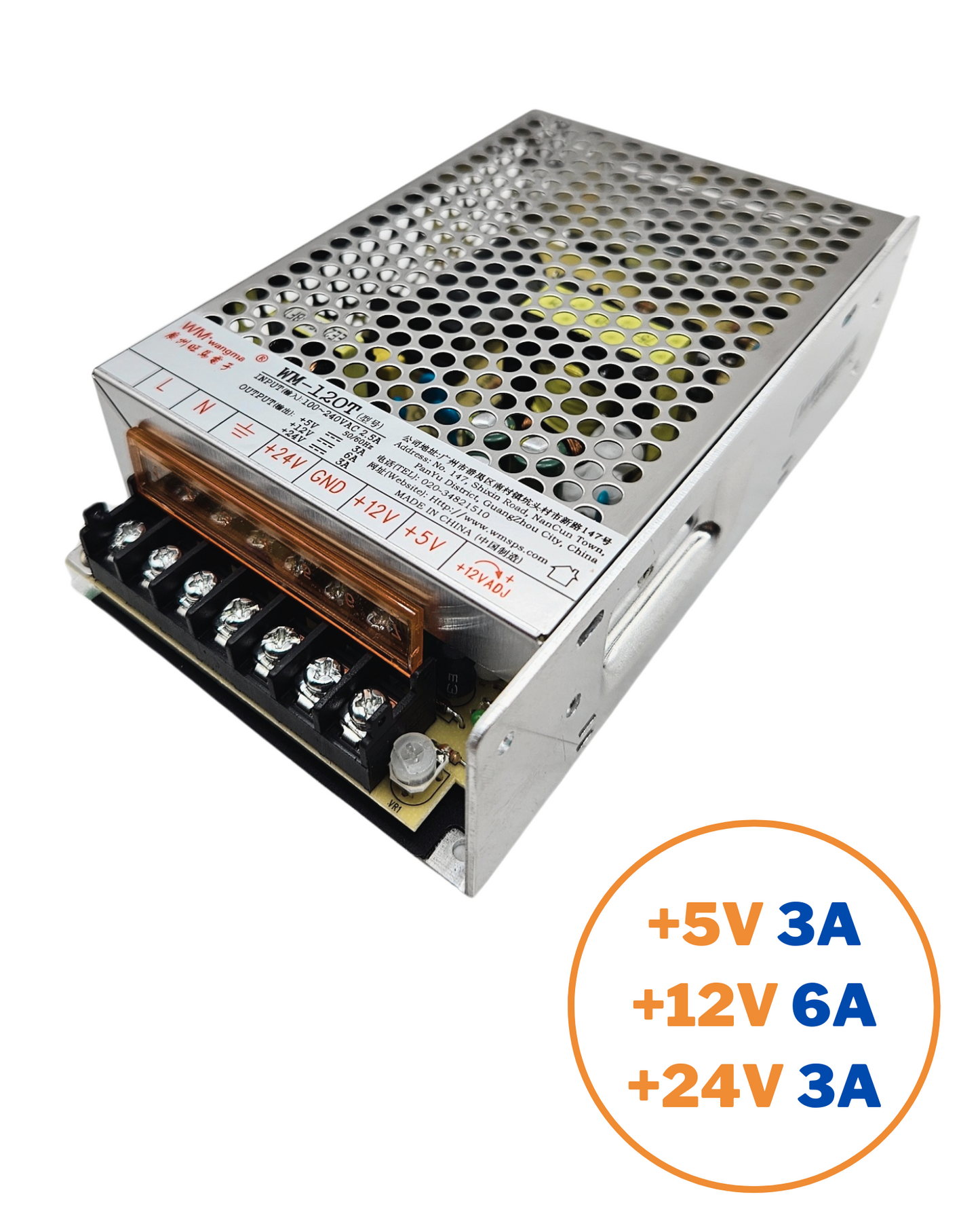 Fuente conmutada combinada +5V / +12V / +24V | Fuente de alimentación 110 VAC - 220 VA