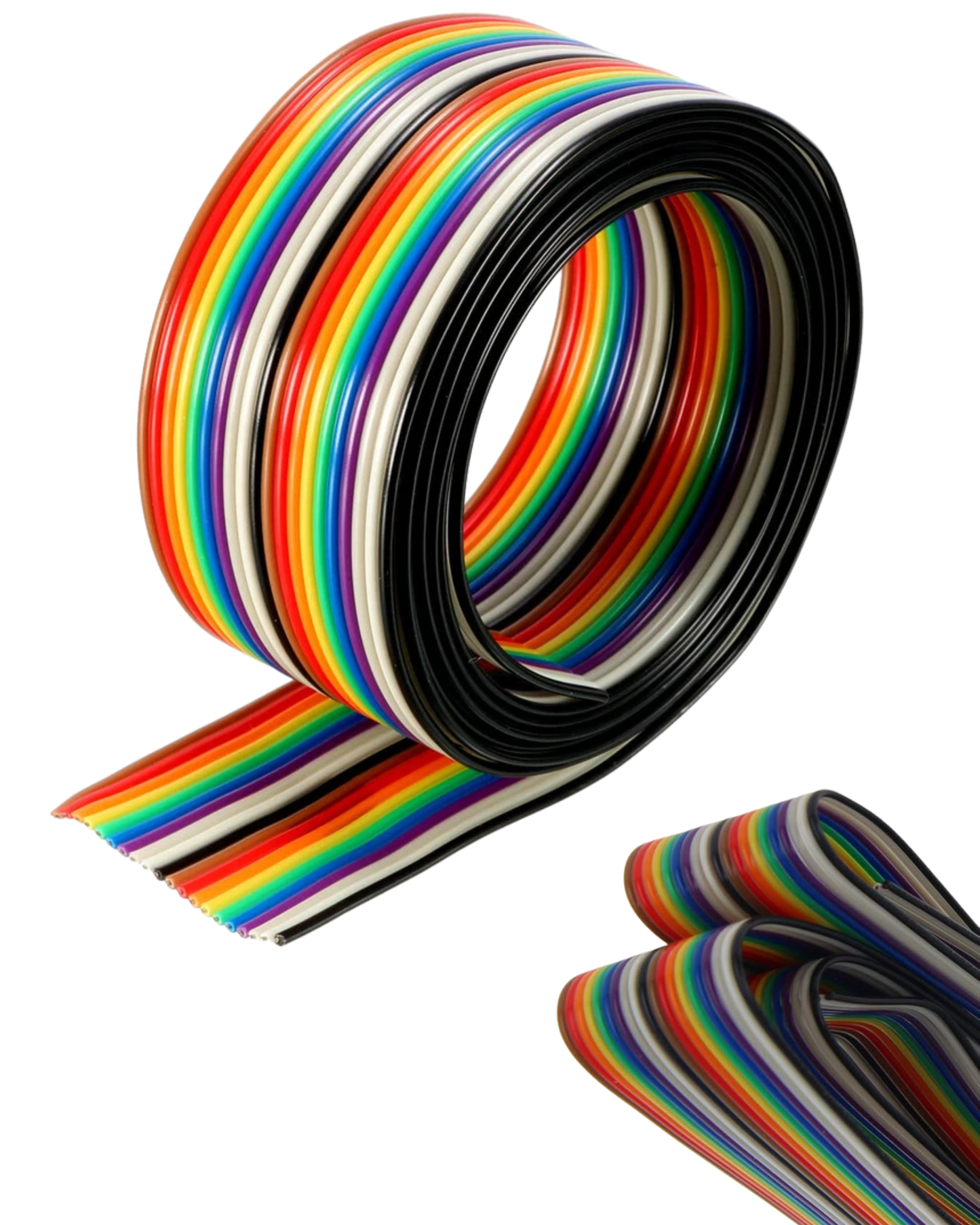 Cable plano arcoíris 20 vías 28AWG | Cable Ribbon multicolor Pitch estándar 20 hilos