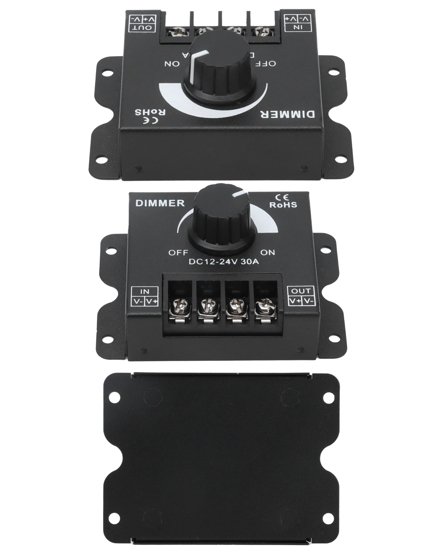 Regulador de luz LED 12V - 24V DC brillo ajustable | Dimmer para tira LED con interruptor de encendido