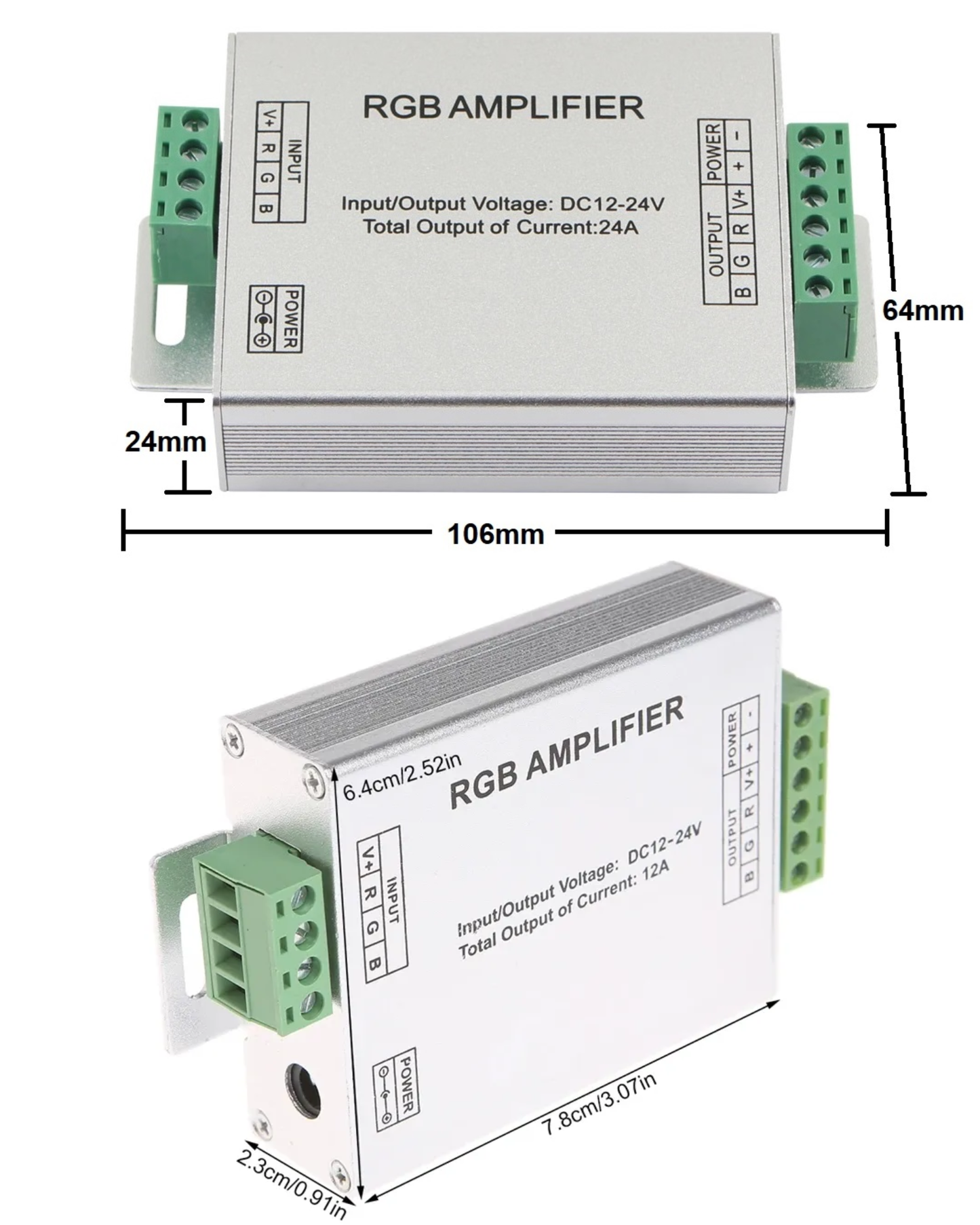 Amplificador de señal para tira LED RGB | Repetidor RGB 12-24V 30A