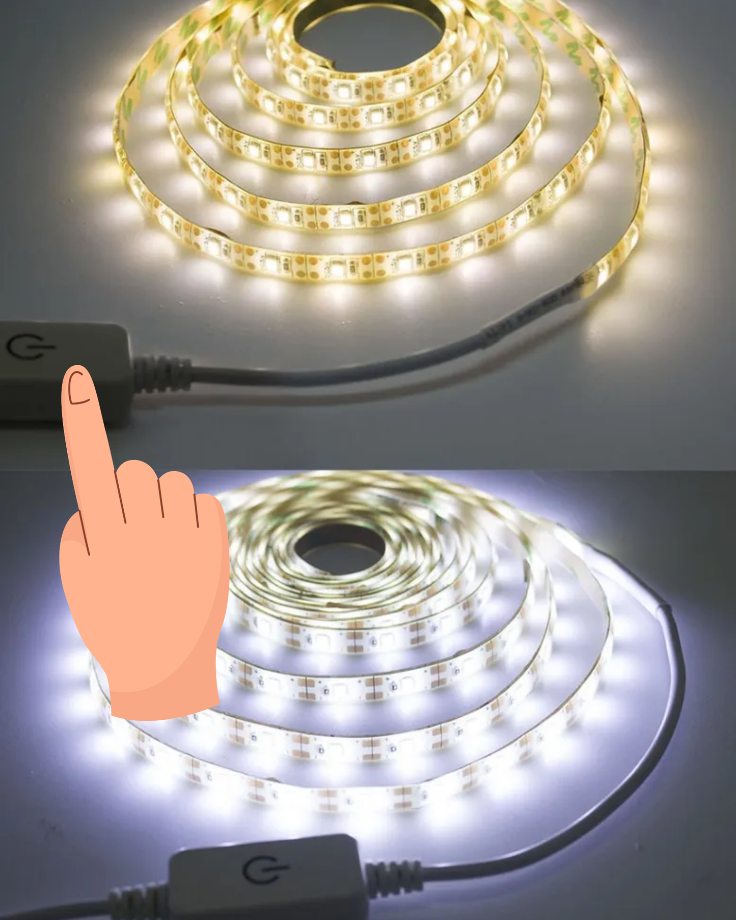 Apagador touch para tira LED | Switch botón en línea para letreros led | Conector 2.1mm | Dimmer regulador de luz