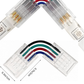 Cople en escuadra para Tira LED RGB 5050 | Conector rápido en L 10mm con cable
