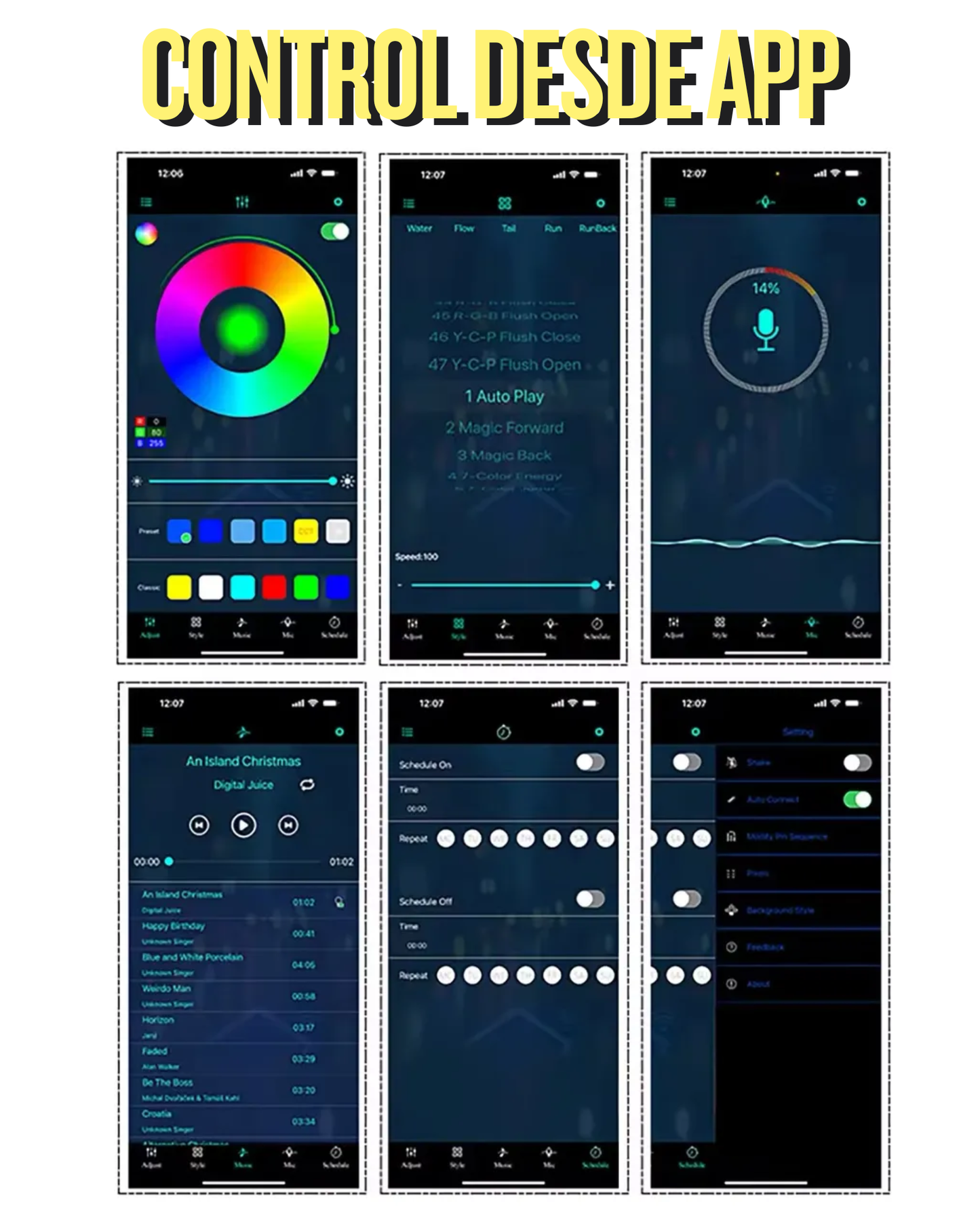 Hilo Neón RGB para coche | Hilo luminoso 3 metros con ceja para instalación | Hilo neón cambio de colores