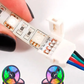 Cople tira LED RGB | Conector RGB 4 pines a grapa