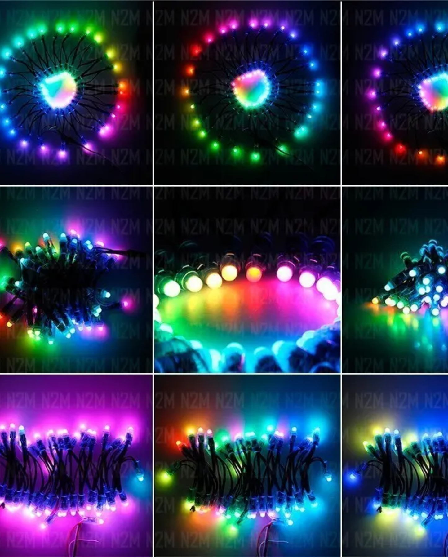 Foco Pixel LED RGB WS2811B 12mm | Tira 50 focos tipo bala 5V programables Neopixel Impermeable IP65