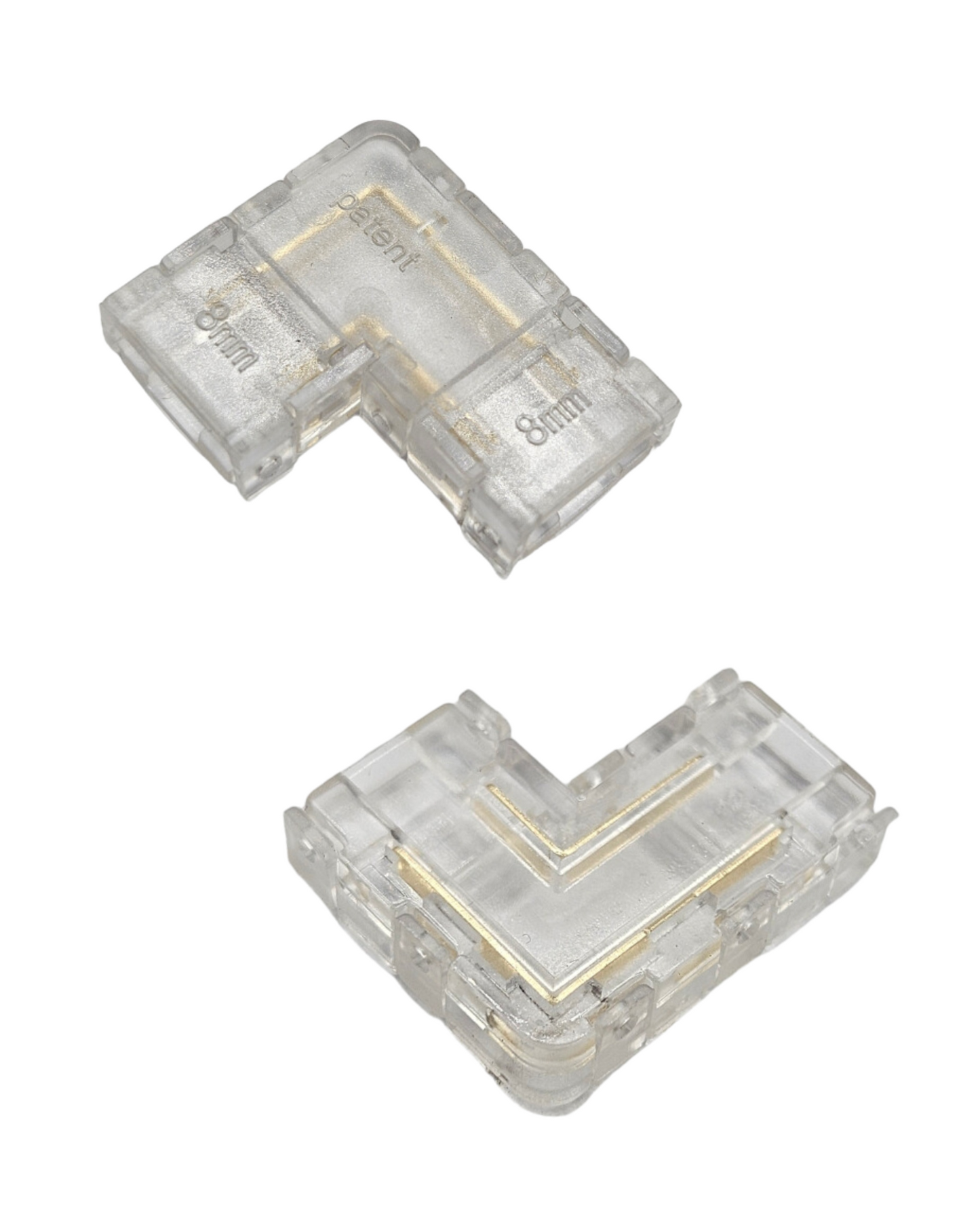 Conector transparente para Tira LED 8mm | Cople empalme para Tira de LED 5050