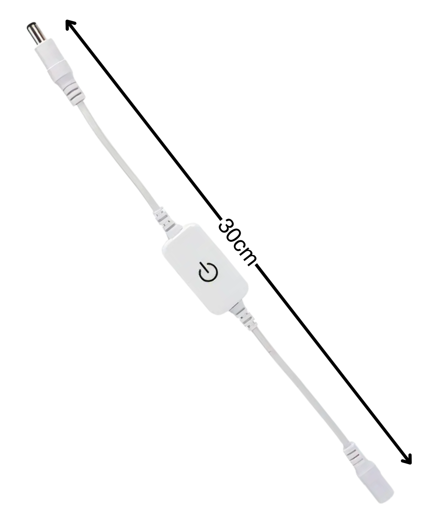 Switch touch para tira LED | Apagador botón en línea para letreros led | Conector 2.1mm | Dimmer regulador de luz