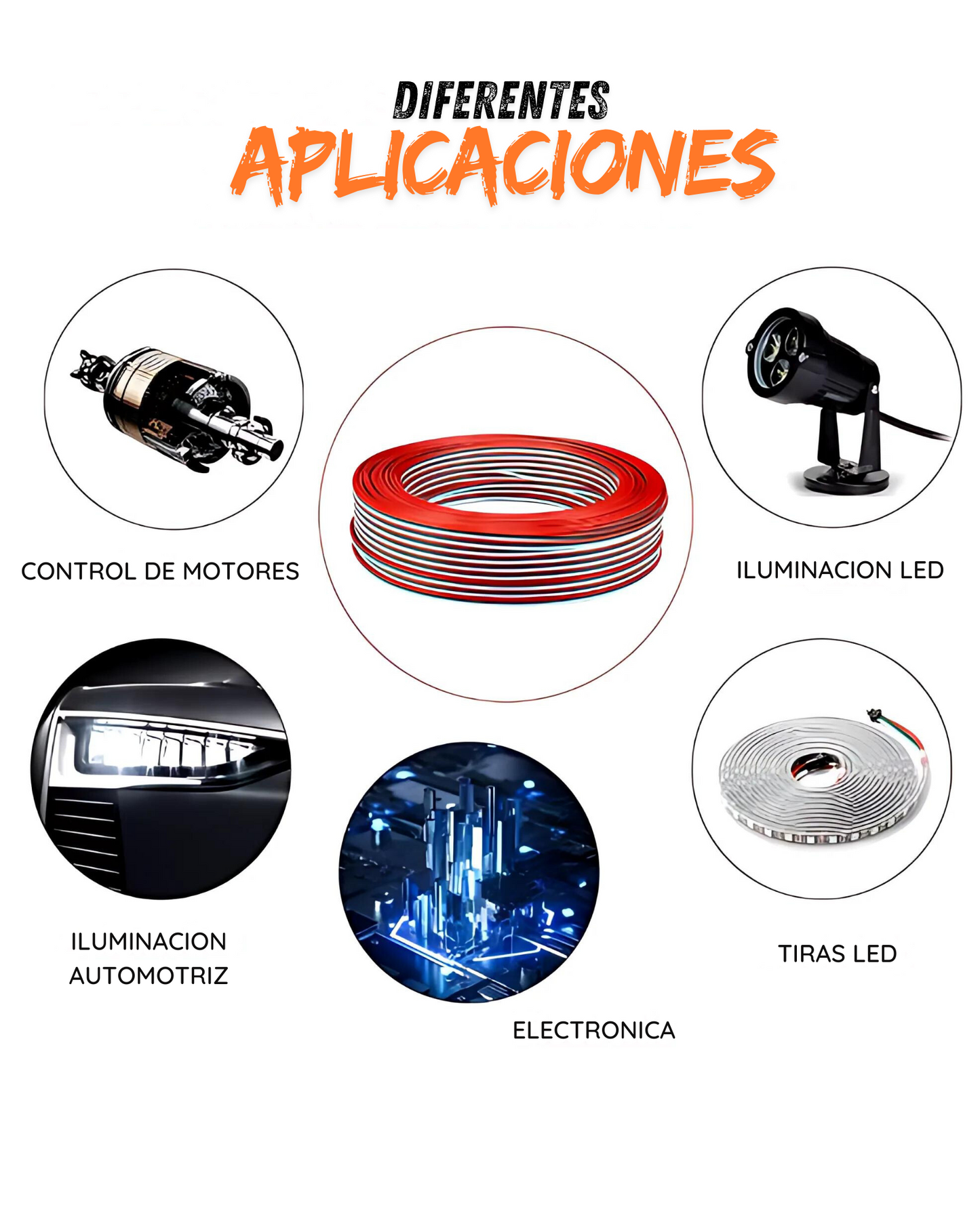 Cable para tira LED 3 hilos calibre 26AWG | Cable de 3 vías para tira LED Neopixel - Pixel LED