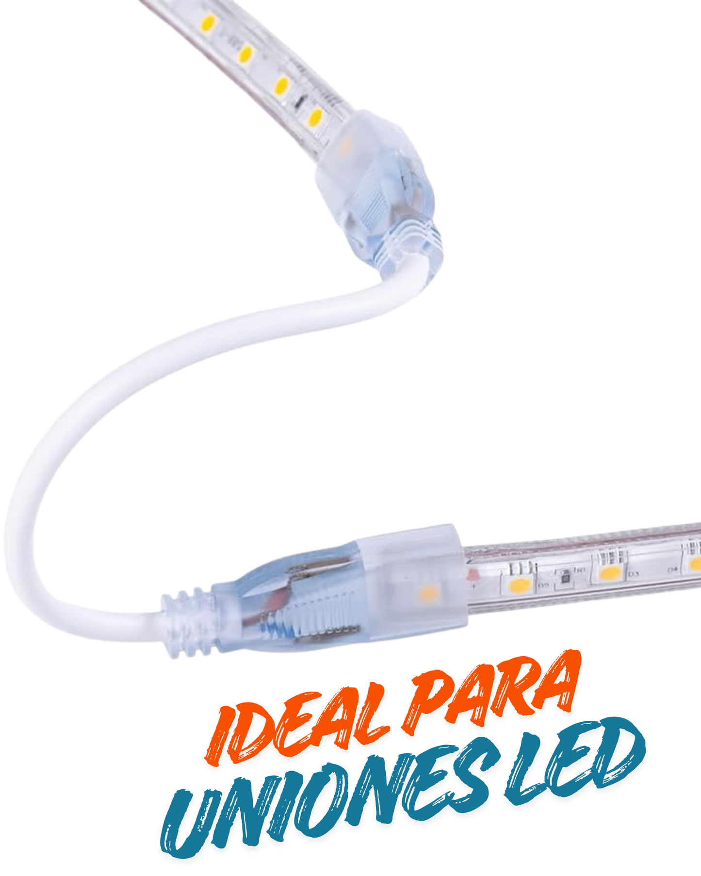 Conector con cable para Manguera LED 7mm | Cople empalme con cable para Manguera LED Neonflex