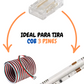 Conector transparente para tira LED COB 8mm | Cople empalme para Tira LED 3 pines COB