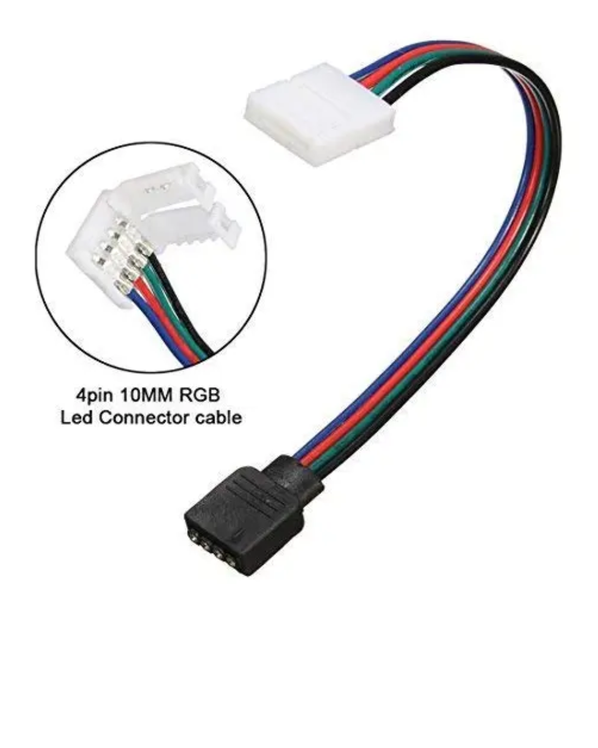Cople tira LED RGB | Conector RGB 4 pines a grapa