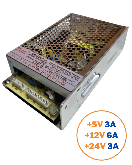 Fuente conmutada combinada +5V / +12V / +24V | Fuente de alimentación 110 VAC - 220 VA