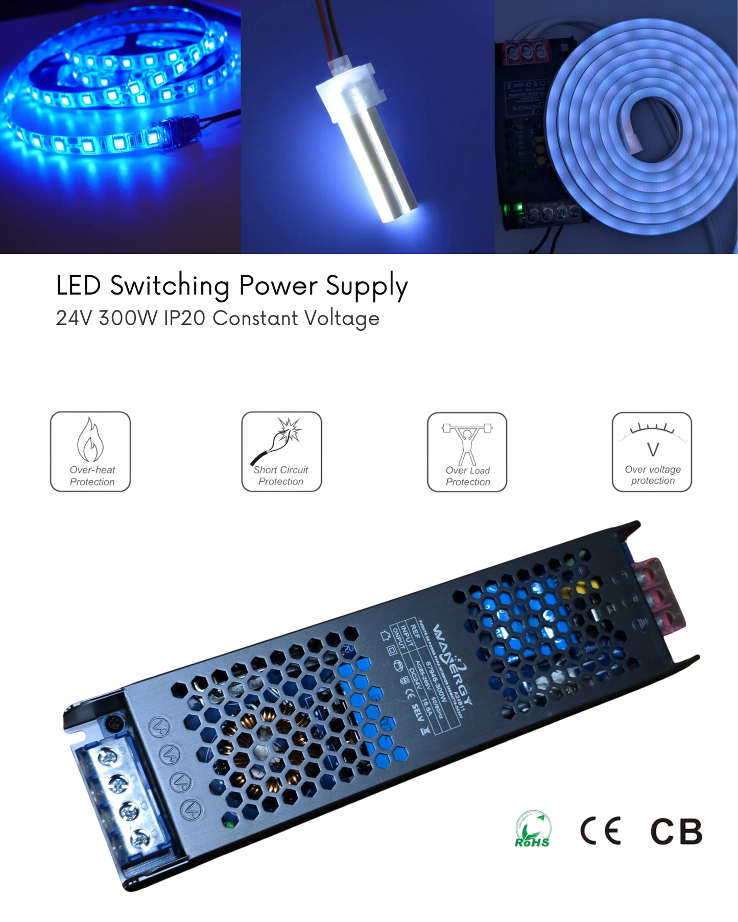 Fuente conmutada 300W 24V 16.6A | Fuente de alimentación 110 VAC - 220 VAC