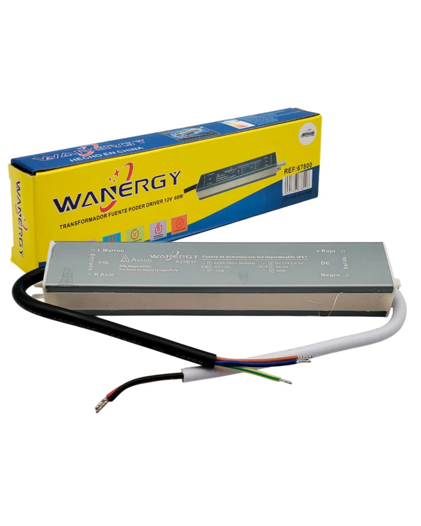 Fuente conmutada para exterior IP67 60W 110 VAC - 220 VAC | Fuente de alimentación impermeable 12V 5A