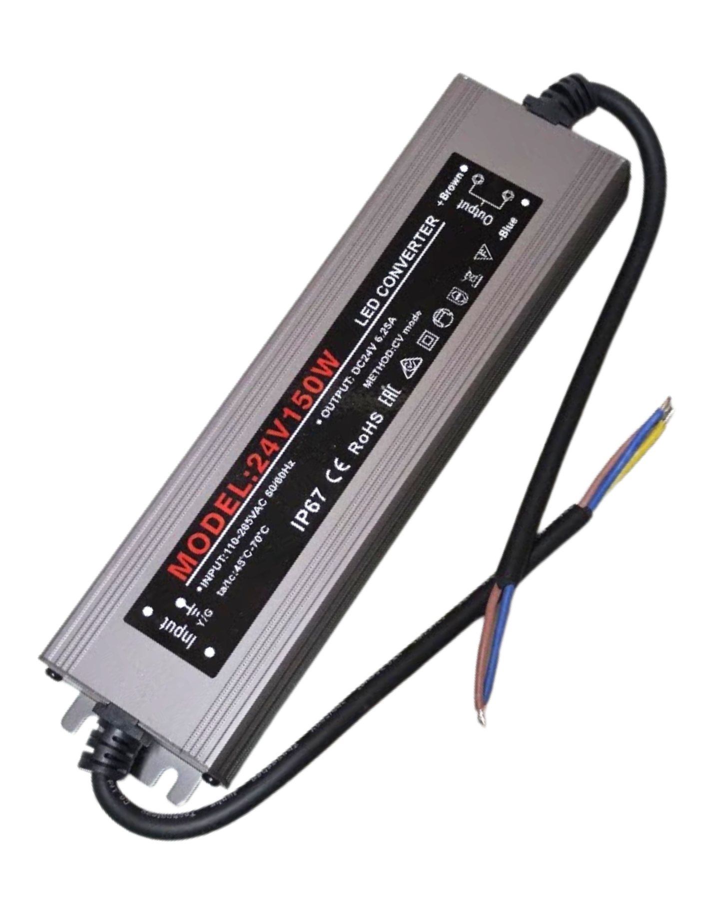 Fuente conmutada para exterior IP67 24V 150W 110 VAC - 220 VAC | Fuente de alimentación impermeable