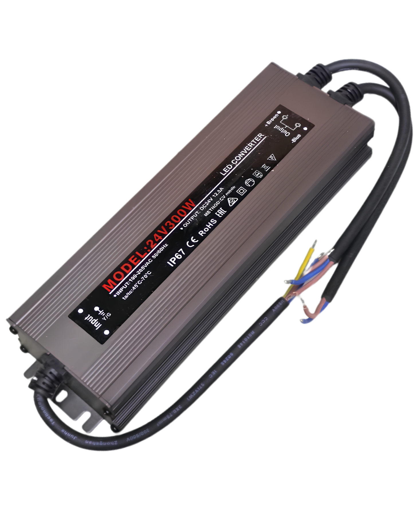 Fuente conmutada para exterior IP67 24V 300W 110 VAC - 220 VAC | Fuente de alimentación impermeable