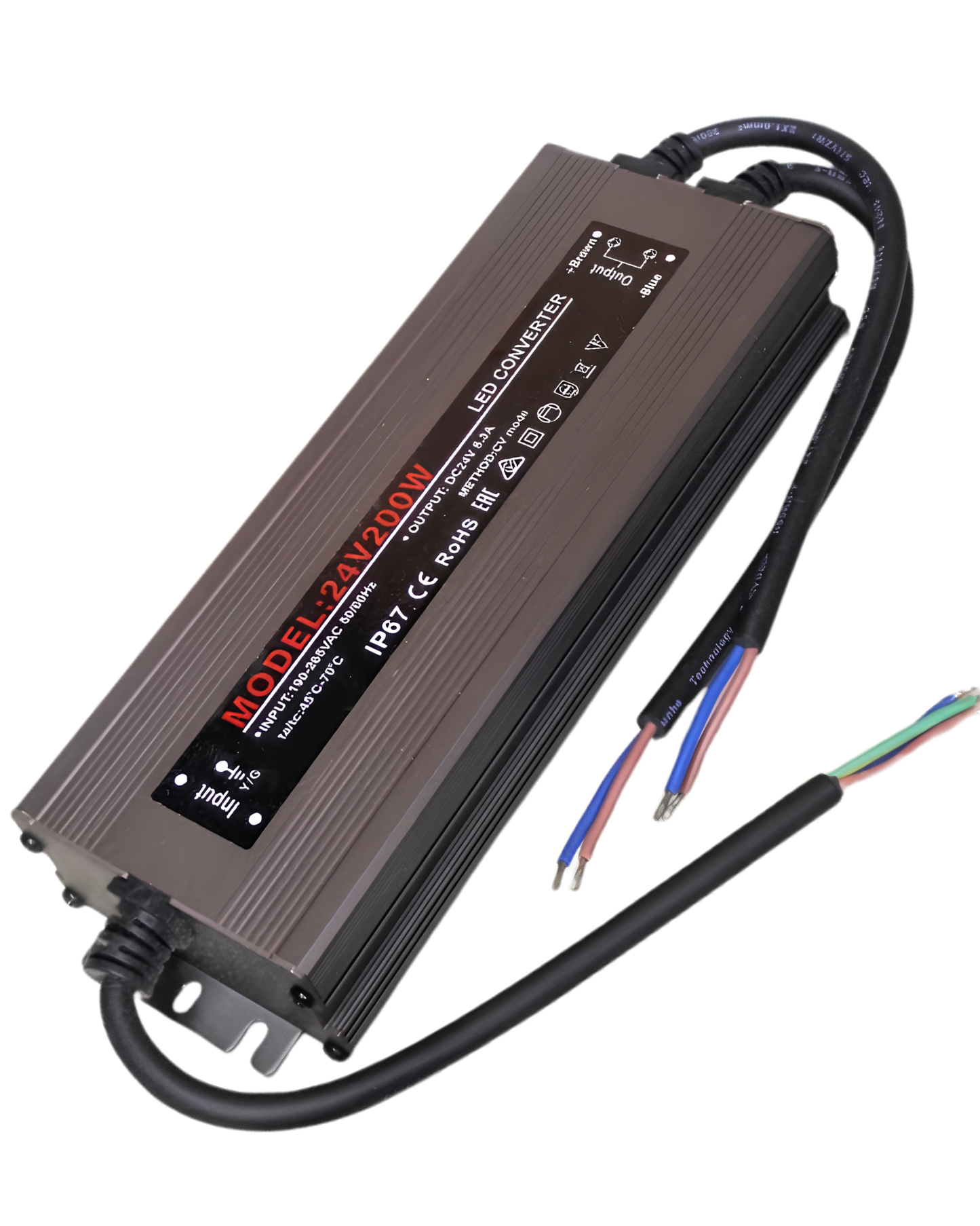 Fuente conmutada para exterior IP67 24V 200W 110 VAC - 220 VAC | Fuente de alimentación impermeable