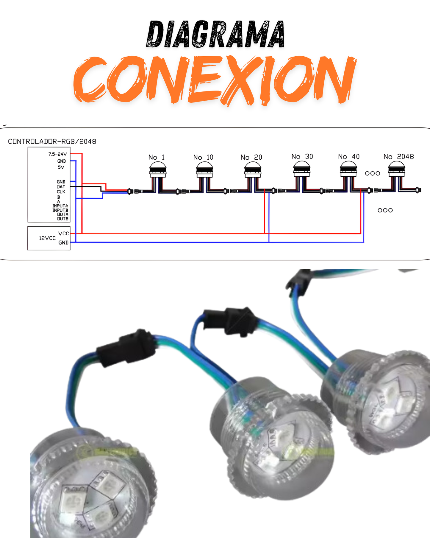Modulo LED Burbuja Pixel LED 26mm | LED inteligente cristalino 5050 WS2811 | Luz de feria