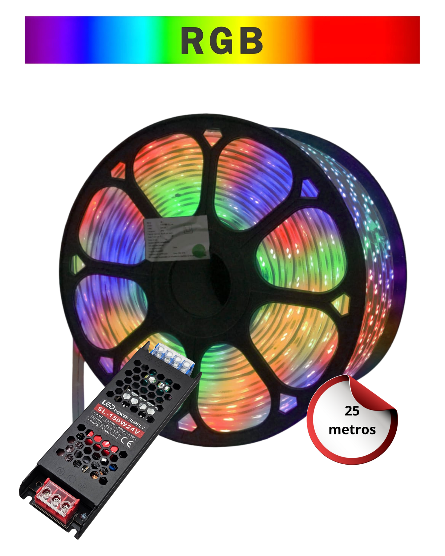 Manguera LED RGB mágica | Rollo 25 metros RGB | Diferentes cambios de colores | Próximamente descontinuado