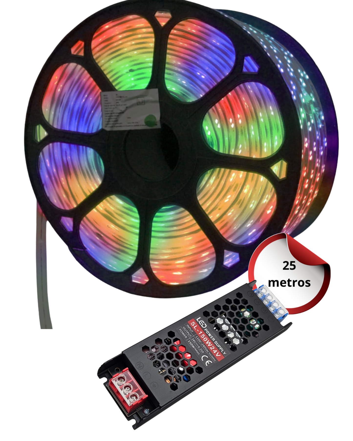 Manguera LED RGB mágica | Rollo 25 metros RGB | Diferentes cambios de colores | Próximamente descontinuado