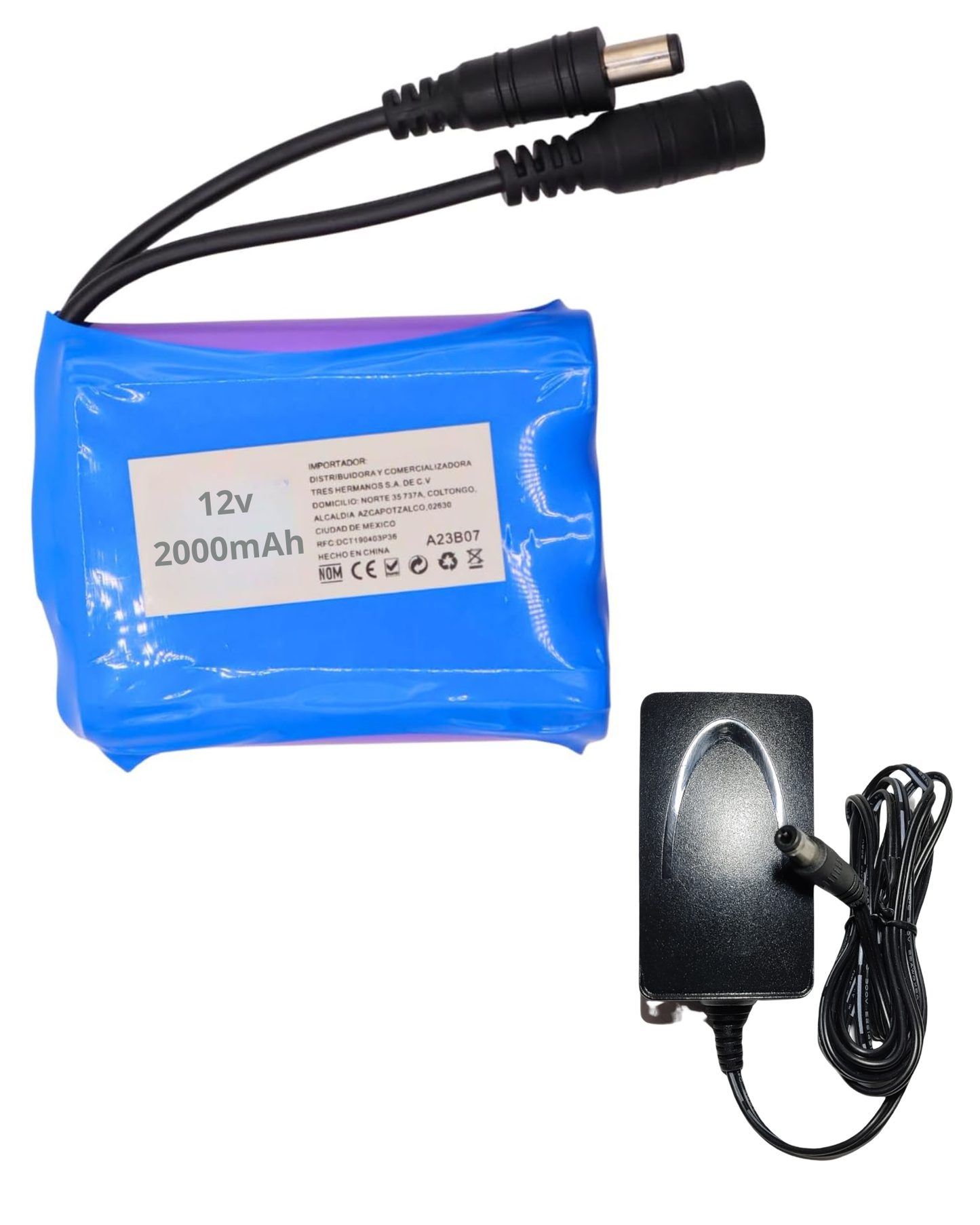 Batería recargable 12V 2A | Paquete de baterías 18650 recargable portátil