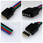 Conector para tira de LED RGB multicolor | Cable conector macho - hembra RGB 4 cables
